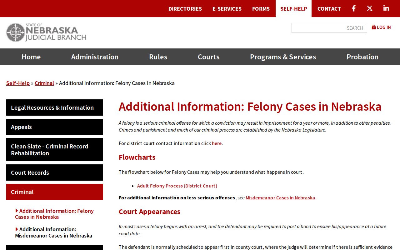 Nebraska self-help guidance on failure to appear and suspension