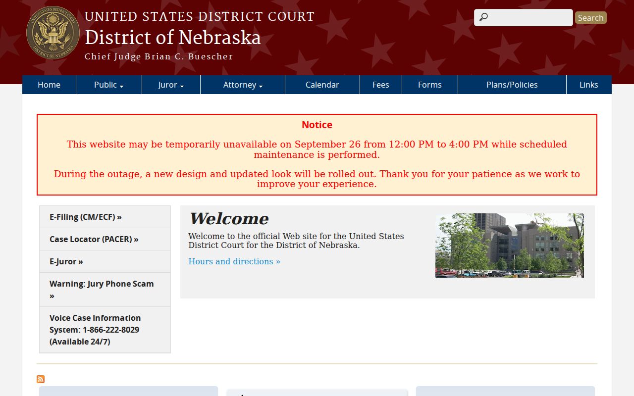 U.S. District Court for the District of Nebraska official page